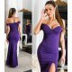 Rochie lunga mov, mulata, cu umerii goi, crapata pe picior, Berda 8 - jojofashion.ro