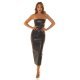 Rochie piele eco lunga, bandeau, neagra, mulata, cu umerii goi, Therese Rochie piele eco lunga, bandeau, neagra, mulata, cu umerii goi, Therese 5 - jojofashion.ro