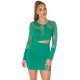 Rochie scurta verde mulata cu plasa Siya 2 - jojofashion.ro