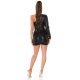 Rochie scurta neagra mulata one shoulder Alara 6 - jojofashion.ro