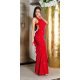 Rochie lunga rosie mulata cu umerii goi din glitter Love 5 - jojofashion.ro