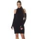 Rochie tricotata midi cu umeri goi neagra Dilara 2 - jojofashion.ro
