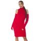 Rochie tricotata, midi, rosie cu umeri goi Dilara Rochie tricotata, midi, rosie cu umeri goi Dilara 2 - jojofashion.ro