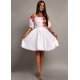 Rochie traditionala midi alba cu maci rosii Azra 2 - jojofashion.ro