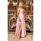 Rochie de cununie eleganta marime mare lunga dantela roz pastelat  Arianza 3 - jojofashion.ro
