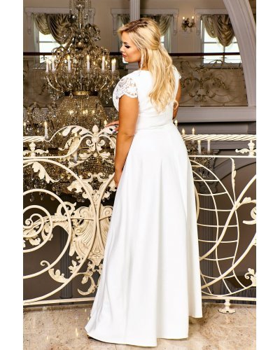 Rochie de cununie civila marime mare lunga, dantela, alba Arianza Rochii lungi, Rochie de cununie civila marime mare lunga, dantela, alba Arianza - jojofashion.ro