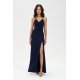 Rochie de ocazie lunga bleumarin navy petrecuta cu spatele gol LivianaR 2 - jojofashion.ro