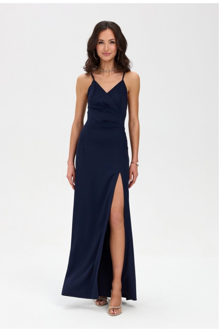 Rochie de ocazie lunga bleumarin navy petrecuta cu spatele gol LivianaR 1 - jojofashion.ro