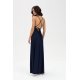 Rochie de ocazie lunga bleumarin navy petrecuta cu spatele gol LivianaR 3 - jojofashion.ro