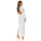 Rochie lunga alba mulata din glitter cu un umar gol Allysin 8 - jojofashion.ro