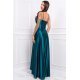 Rochie lunga din satin verde petrecuta LiviaB 3 - jojofashion.ro