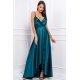 Rochie lunga din satin verde petrecuta LiviaB 4 - jojofashion.ro