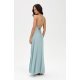 Rochie de ocazie lunga menta crapata pe picior cu spatele gol LivianaR 3 - jojofashion.ro