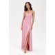 Rochie de ocazie lunga roz pudra crapata pe picior cu spatele gol LivianaR 2 - jojofashion.ro