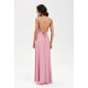 Rochie de ocazie lunga roz pudra crapata pe picior cu spatele gol LivianaR 3 - jojofashion.ro