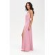 Rochie de ocazie lunga roz pudra crapata pe picior cu spatele gol LivianaR 4 - jojofashion.ro