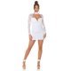 Rochie cununie civila scurta, dantela, alba, mulata, cu maneca lunga,  Julia 4 - jojofashion.ro