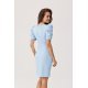 Rochie de ocazie scurta, baby blue, petrecuta, drapata Sharina 3 - jojofashion.ro