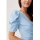 Rochie de ocazie scurta, baby blue, petrecuta, drapata Sharina 4 - jojofashion.ro
