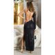 Rochie lunga neagra mulata din glitter cu un umar gol Allysin Rochie lunga neagra mulata din glitter cu un umar gol Allysin 2 - jojofashion.ro
