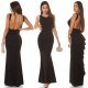Rochie de seara lunga, neagra, mulata, tip sirena, cu spatele gol, Lace 6 - jojofashion.ro
