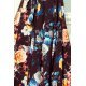 Rochie de vara lunga, neagra cu flori colorate, cu umerii goi si volane, Georgia 6 - jojofashion.ro