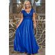Rochie eleganta in marimi mari, lunga, brocard, albastra, Carmen2 2 - jojofashion.ro