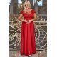 Rochie eleganta in marimi mari, lunga, brocard, rosie, Carmen2 2 - jojofashion.ro