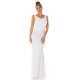 Rochie lunga alba tip sirena cu spatele gol Lace 5 - jojofashion.ro
