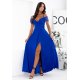 Rochie eleganta lunga albastra cu paiete vaporoasa cu umeri goi Valentina2 2 - jojofashion.ro