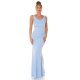 Rochie eleganta lunga, baby blue, mulata, tip sirena, cu spatele gol, Lace 5 - jojofashion.ro
