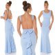 Rochie eleganta lunga, baby blue, mulata, tip sirena, cu spatele gol, Lace 8 - jojofashion.ro