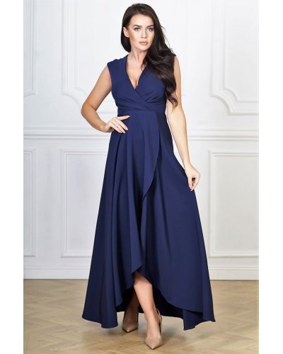 Rochie lunga bleumarin navy asimetrica Gracia2 Rochii lungi, Rochie lunga bleumarin navy asimetrica Gracia2 - jojofashion.ro