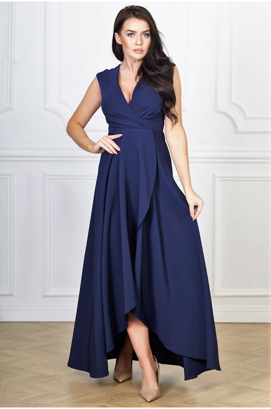 Rochie lunga bleumarin navy asimetrica Gracia2 Rochie lunga bleumarin navy asimetrica Gracia2 1 - jojofashion.ro