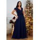 Rochie lunga bleumarin vaporoasa Venus2 4 - jojofashion.ro