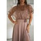 Rochie eleganta lunga cappuccino cu bust din paiete vaporoasa Azaliya 4 - jojofashion.ro