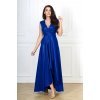 Rochie lunga albastra din brocard Gracia