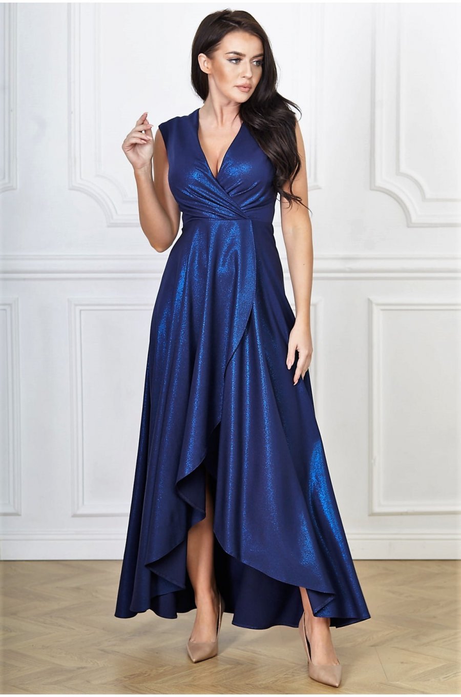 Rochie lunga bleumarin navy din brocard Gracia Rochie lunga bleumarin navy din brocard Gracia 1 - jojofashion.ro