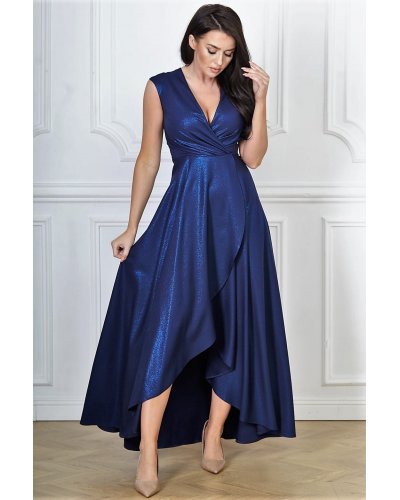 Rochie lunga bleumarin navy din brocard Gracia Rochii lungi, Rochie lunga bleumarin navy din brocard Gracia - jojofashion.ro