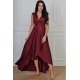 Rochie lunga din brocard burgundy asimetrica Gracia Rochie lunga din brocard burgundy asimetrica Gracia 2 - jojofashion.ro