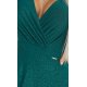 Rochie eleganta lunga din brocard verde cu maneca lunga Roselia 4 - jojofashion.ro
