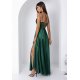 Rochie eleganta lunga din satin verde sticla bust tip corset ValeriaW3 3 - jojofashion.ro