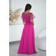 Rochie eleganta lunga fucsia cu paiete pe bust vaporoasa Azaliya 3 - jojofashion.ro