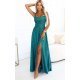 Rochie eleganta lunga glitter verde cu bust tip corset Precious 2 - jojofashion.ro