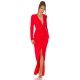 Rochie lunga rosie mulata cu maneca lunga Gabryelle 6 - jojofashion.ro
