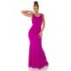 Rochie eleganta lunga, roz magenta, mulata, tip sirena, cu spatele gol, Lace 5 - jojofashion.ro