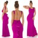 Rochie eleganta lunga, roz magenta, mulata, tip sirena, cu spatele gol, Lace 7 - jojofashion.ro