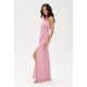 Rochie eleganta lunga roz pudra cu un umar gol CelestiaR 4 - jojofashion.ro