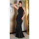 Rochie eleganta lunga, sirena, glitter, neagra, mulata, cu umerii goi si spatele gol, Star 3 - jojofashion.ro