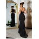 Rochie eleganta lunga, sirena, glitter, neagra, mulata, cu umerii goi si spatele gol, Star 4 - jojofashion.ro